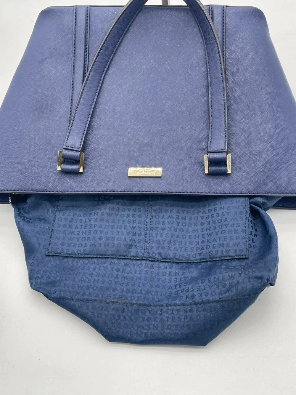 Kate Spade Navy Saffiano Leather Tote Bag